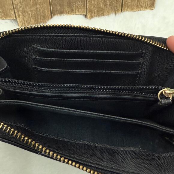 Fossil Sydney Fab Zip‎ Clutch Wallet Grey Black GOOD / FAIR Condition - Picture 4 of 6